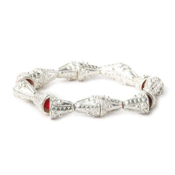 12x11mm Sterling Silver Plated Copper Cone Circular Bali Design 8 inch 16 pcs (ONLINE ORDER ONLY)