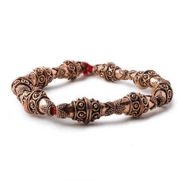 12x11x9mm Antiqued Copper Cone Bali Design With Oval Shape 8 inch 18 pcs (ONLINE ORDER ONLY)