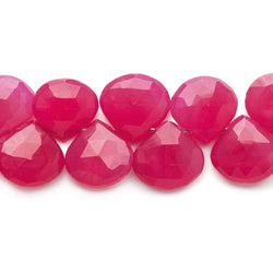 12x12-14x14mm Dark Watermelon Chalcedony Faceted Hearts 8 inch 31 Beads (ONLINE ORDER ONLY)