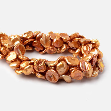 12x12-15x13mm Sunset Orange Keshi Freshwater Pearls 16 inch 28 Beads (ONLINE ORDER ONLY)