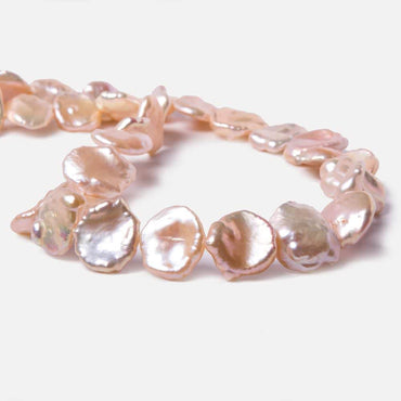 12x12-16x14mm Salmon Keshi side drilled Freshwater Pearls 16 inch 34 pieces (ONLINE ORDER ONLY)