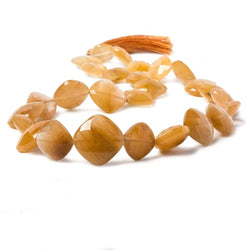 12x12-17x17mm Caramel Rutilated Quartz faceted pillow 16 inch 27 beads (ONLINE ORDER ONLY)