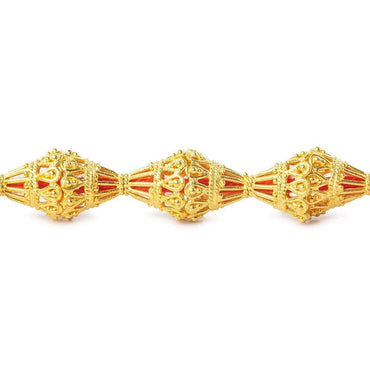 12x12mm 22kt Gold Plated Copper Victorian with Scalloped Edge Cone 8 inch 20 pieces (ONLINE ORDER ONLY)