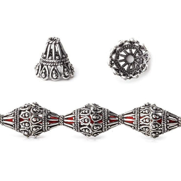 12x12mm Antiqued Sterling Silver Plated Copper Victorian Scalloped Bead Cap 8 inch 20 pcs (ONLINE ORDER ONLY)