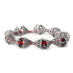 12x12mm Antiqued Sterling Silver Plated Copper Victorian Scalloped Bead Cap 8 inch 20 pcs (ONLINE ORDER ONLY)