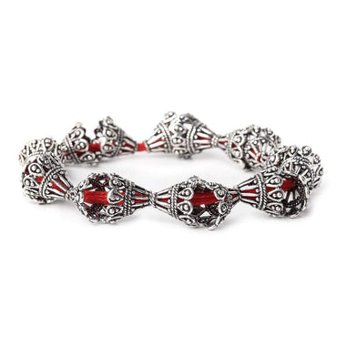 12x12mm Antiqued Sterling Silver Plated Copper Victorian Scalloped Bead Cap 8 inch 20 pcs (ONLINE ORDER ONLY)