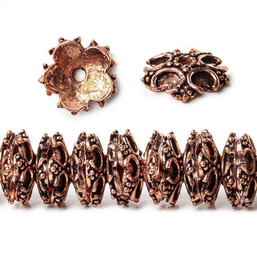 12x12mm Copper Bead Cap with Granulated Floral 8 inch 66 pcs (ONLINE ORDER ONLY)