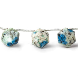 12x12mm K2 Azurite Granite "K2 Jasper" Faceted Hexagons 8 inch 12 beads (ONLINE ORDER ONLY)