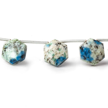 12x12mm K2 Azurite Granite "K2 Jasper" Faceted Hexagons 8 inch 12 beads (ONLINE ORDER ONLY)
