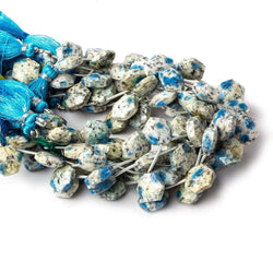 12x12mm K2 Azurite Granite "K2 Jasper" Faceted Hexagons 8 inch 12 beads (ONLINE ORDER ONLY)