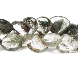12x13-13x14mm Moss Quartz Faceted Heart Briolettes 8 inch 40 beads (ONLINE ORDER ONLY)