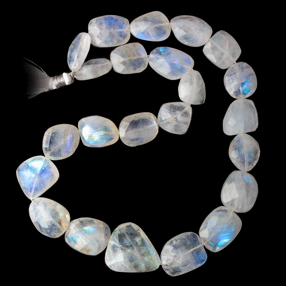 12x13-20x15mm Rainbow Moonstone faceted nuggets 14 inch 18 beads AA (ONLINE ORDER ONLY)