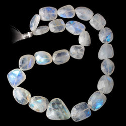 12x13-20x15mm Rainbow Moonstone faceted nuggets 14 inch 18 beads AA (ONLINE ORDER ONLY)