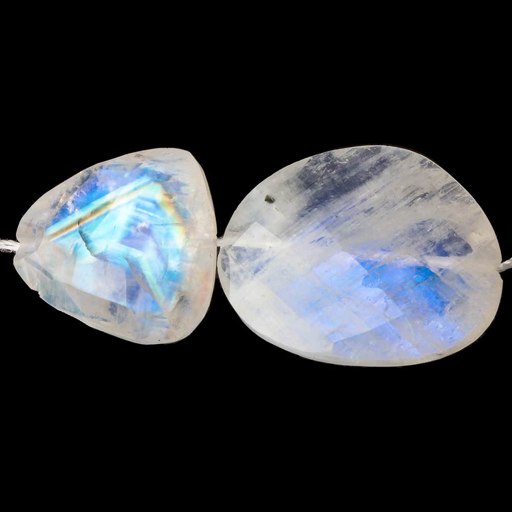 12x13-20x15mm Rainbow Moonstone faceted nuggets 14 inch 18 beads AA (ONLINE ORDER ONLY)