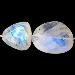 12x13-20x15mm Rainbow Moonstone faceted nuggets 14 inch 18 beads AA (ONLINE ORDER ONLY)