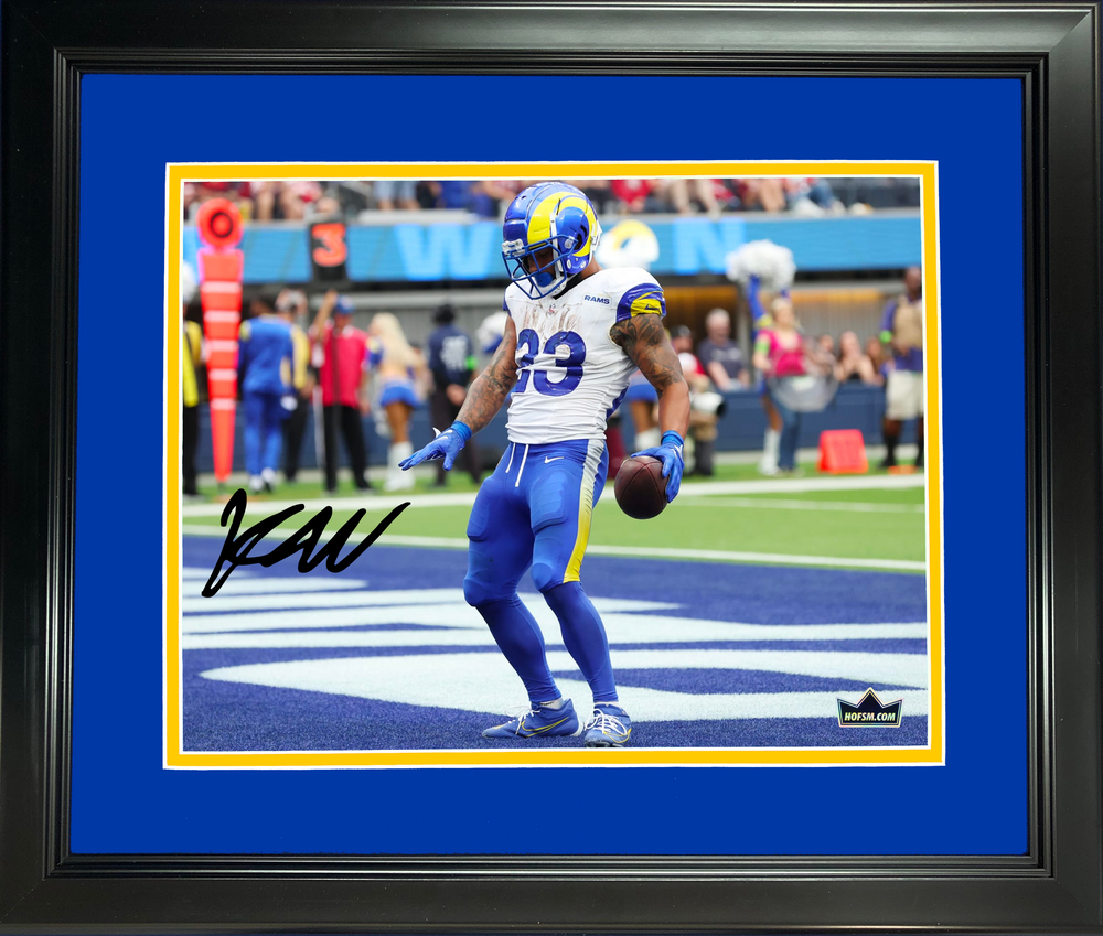 Framed Kyren Williams Los Angeles Rams Facsimile Laser Engraved Signature Auto 11"x14" Football Photo HOFSM Holo (ONLINE ORDER ONLY)