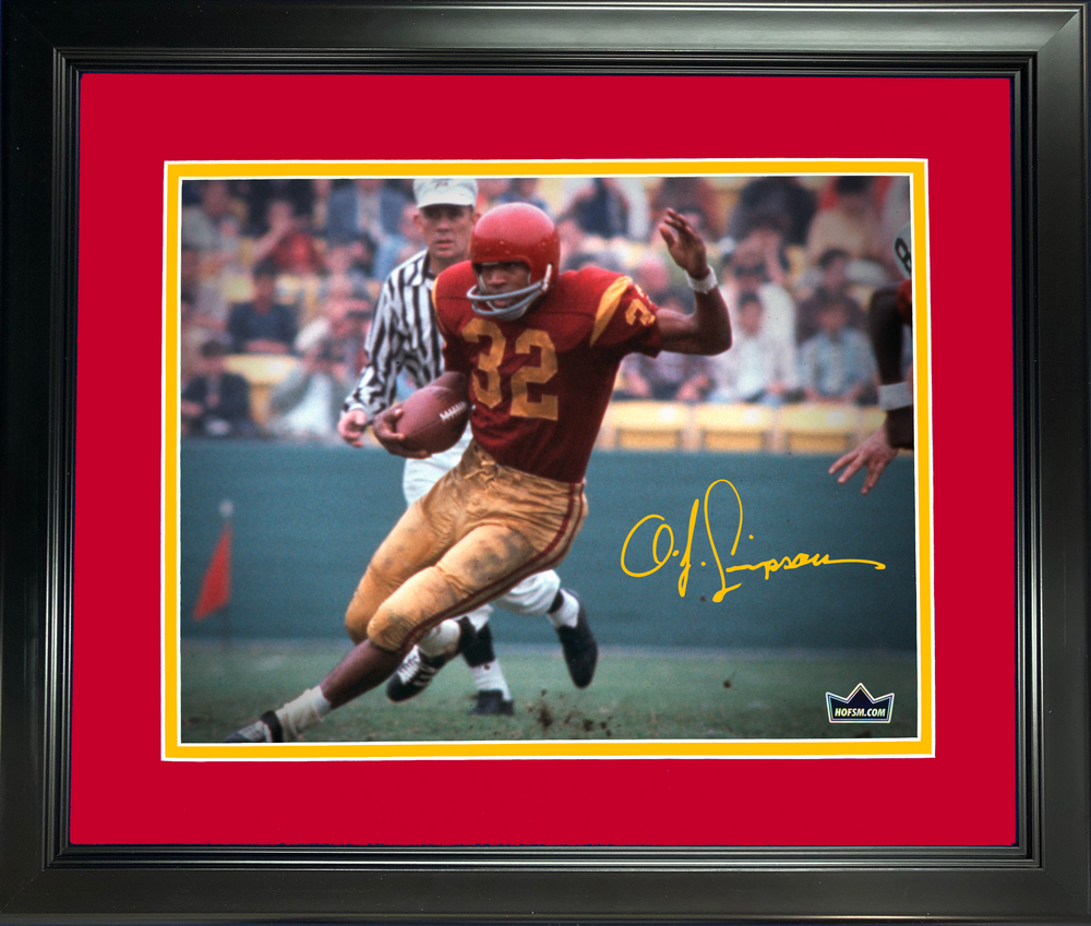 Framed O.J. Simpson Facsimile Laser Engraved Signature Auto USC Trojans 11"x14" College Football Photo HOFSM Holo (ONLINE ORDER ONLY)