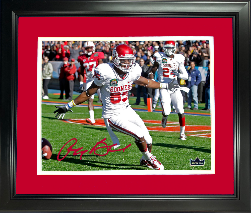 Framed Ryan Broyles Facsimile Laser Engraved Signature Auto Oklahoma Sooners 11"x14"College Football Photo HOFSM Holo (ONLINE ORDER ONLY)