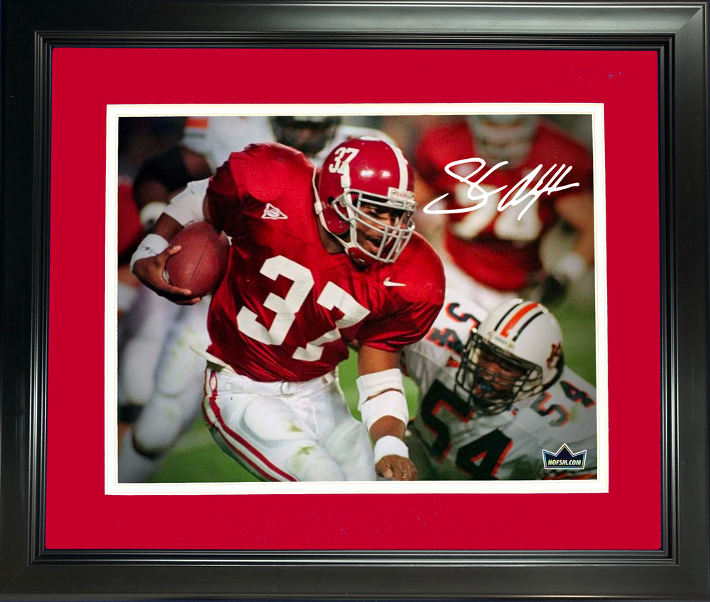 Framed Shaun Alexander Facsimile Laser Engraved Signature Auto Alabama Crimson Tide 11"x14"College Football Photo HOFSM Holo (ONLINE ORDER ONLY)