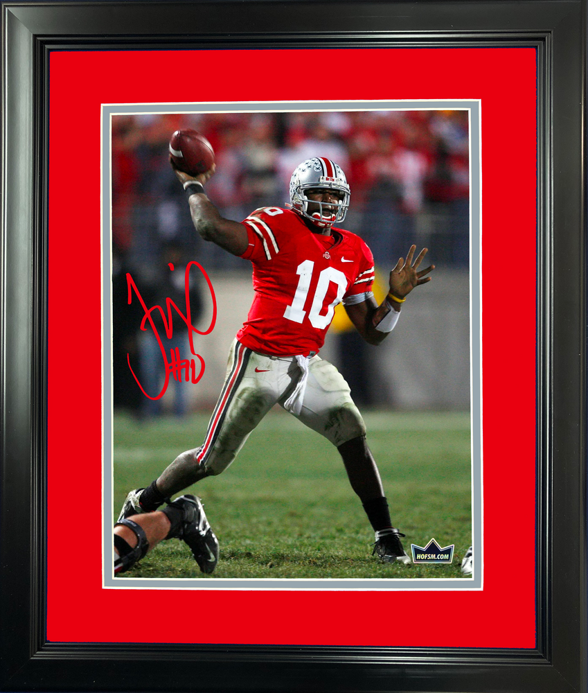 Framed Troy Smith Facsimile Laser Engraved Signature Auto Ohio State Buckeyes 11"x14" College Football Photo HOFSM Holo (ONLINE ORDER ONLY)