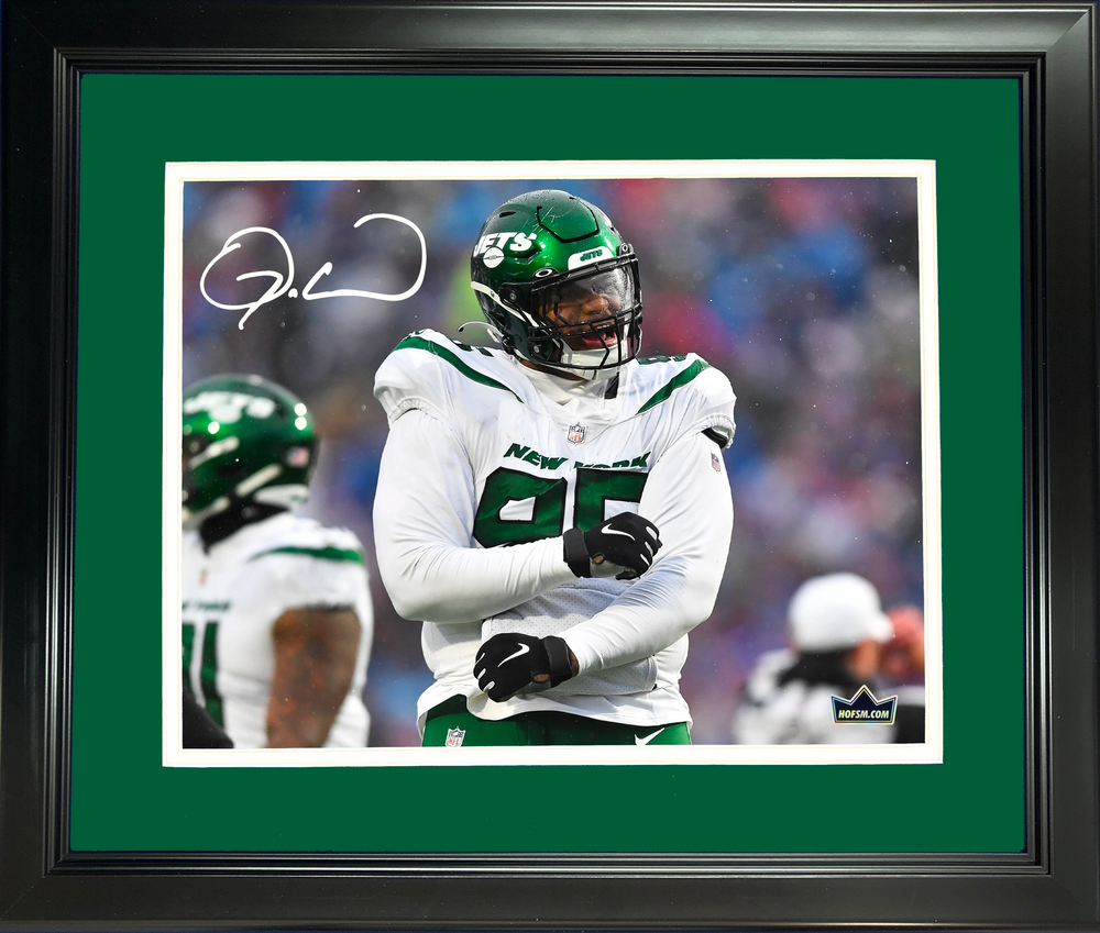 Framed Quinnen Williams Facsimile Laser Engraved Signature Auto New York Jets 11"x14"Football Photo HOFSM Holo (ONLINE ORDER ONLY)