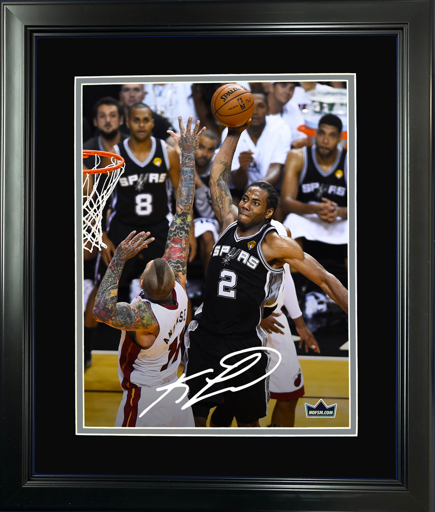 Framed Kawhi Leonard Facsimile Laser Engraved Signature Auto San Antonio Spurs 11"x14" Basketball Photo HOFSM Holo (ONLINE ORDER ONLY)