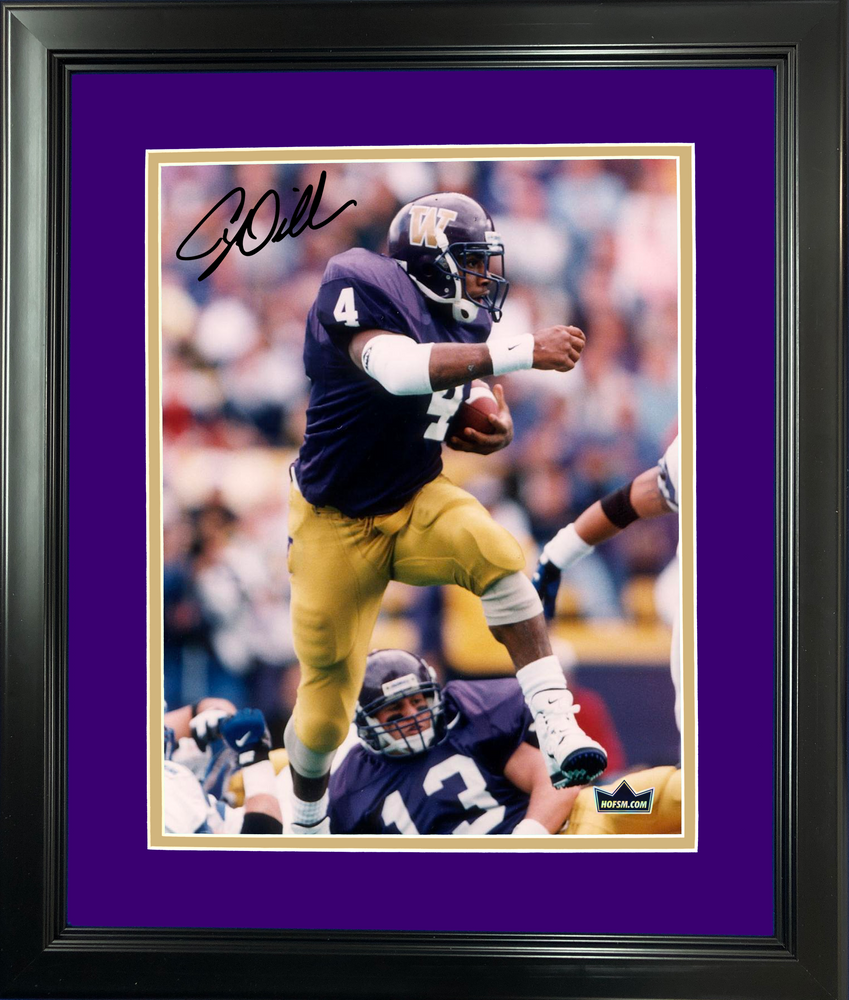 Framed Corey Dillon Facsimile Laser Engraved Signature Auto Washington Huskies 11"x14" College Football Photo HOFSM Holo (ONLINE ORDER ONLY)