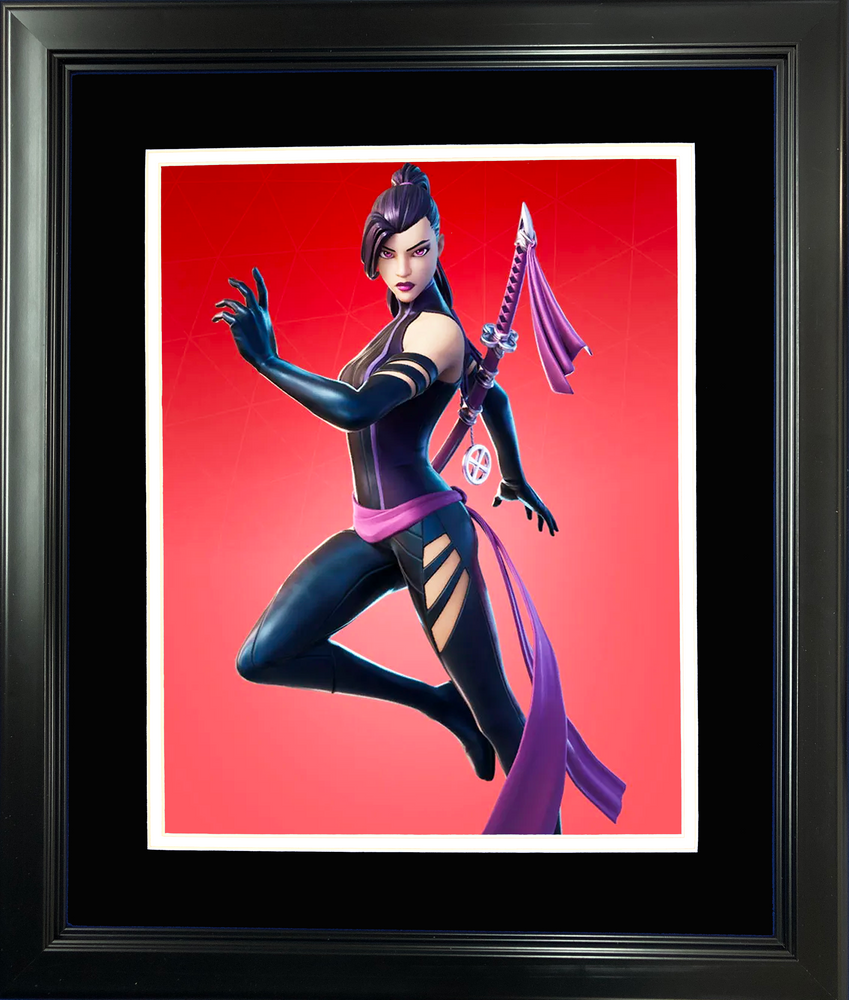 Framed Psylocke Marvel Fortnite Skin 11"x14"Video Game Photo (ONLINE ORDER ONLY)