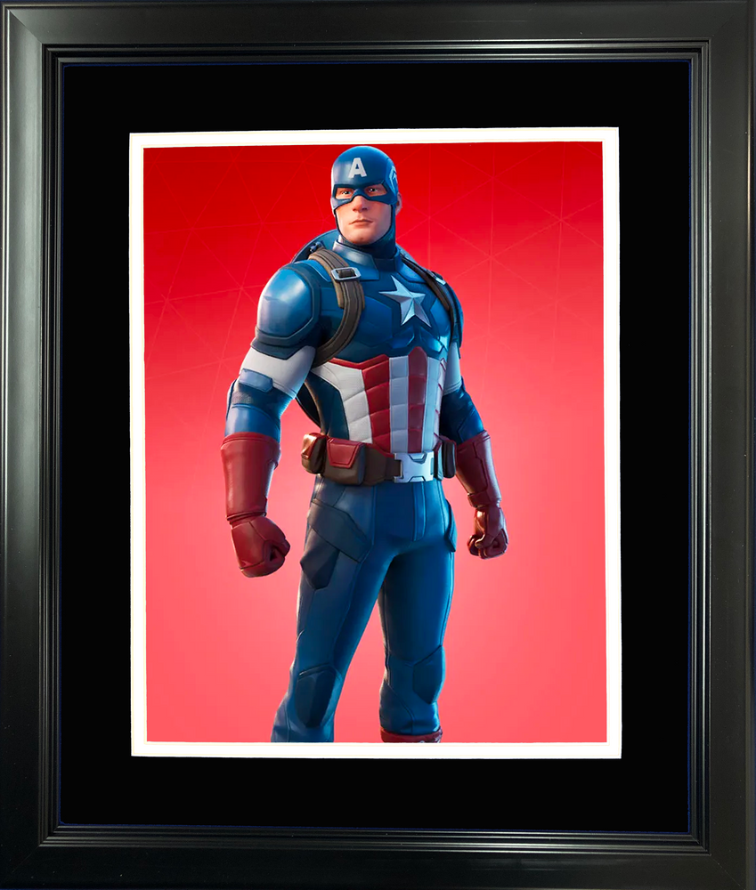 Framed Captain America Marvel Fortnite Skin 11"x14" Video Game Photo (ONLINE ORDER ONLY)