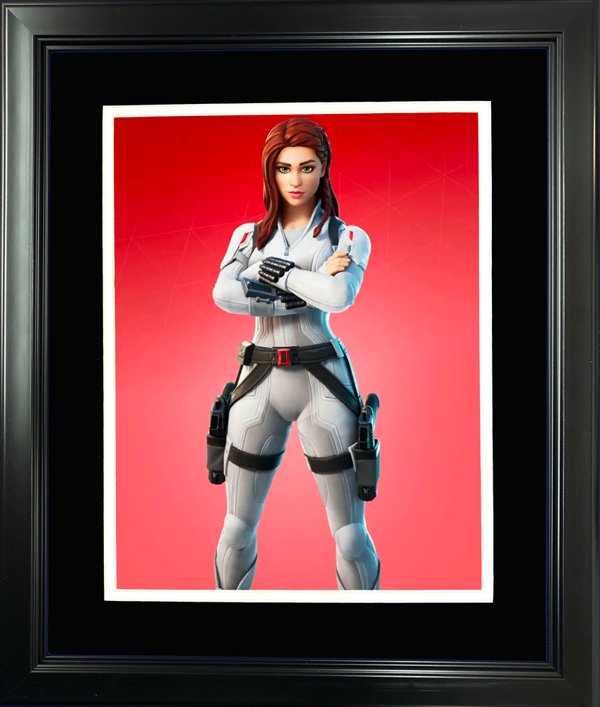 Framed Black Widow (Snow Suit) Marvel Fortnite Skin 11"x14" Video Game Photo (ONLINE ORDER ONLY)