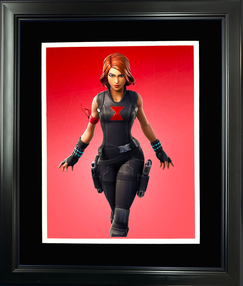 Framed Black Widow Outfit Marvel Fortnite Skin 11"x14" Video Game Photo (ONLINE ORDER ONLY)