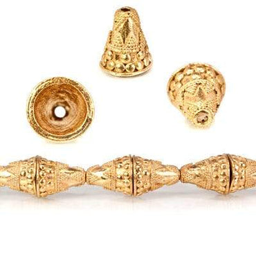 12x15mm 22kt Gold Plated Copper Cone *DISCONTINUED* (ONLINE ORDER ONLY)