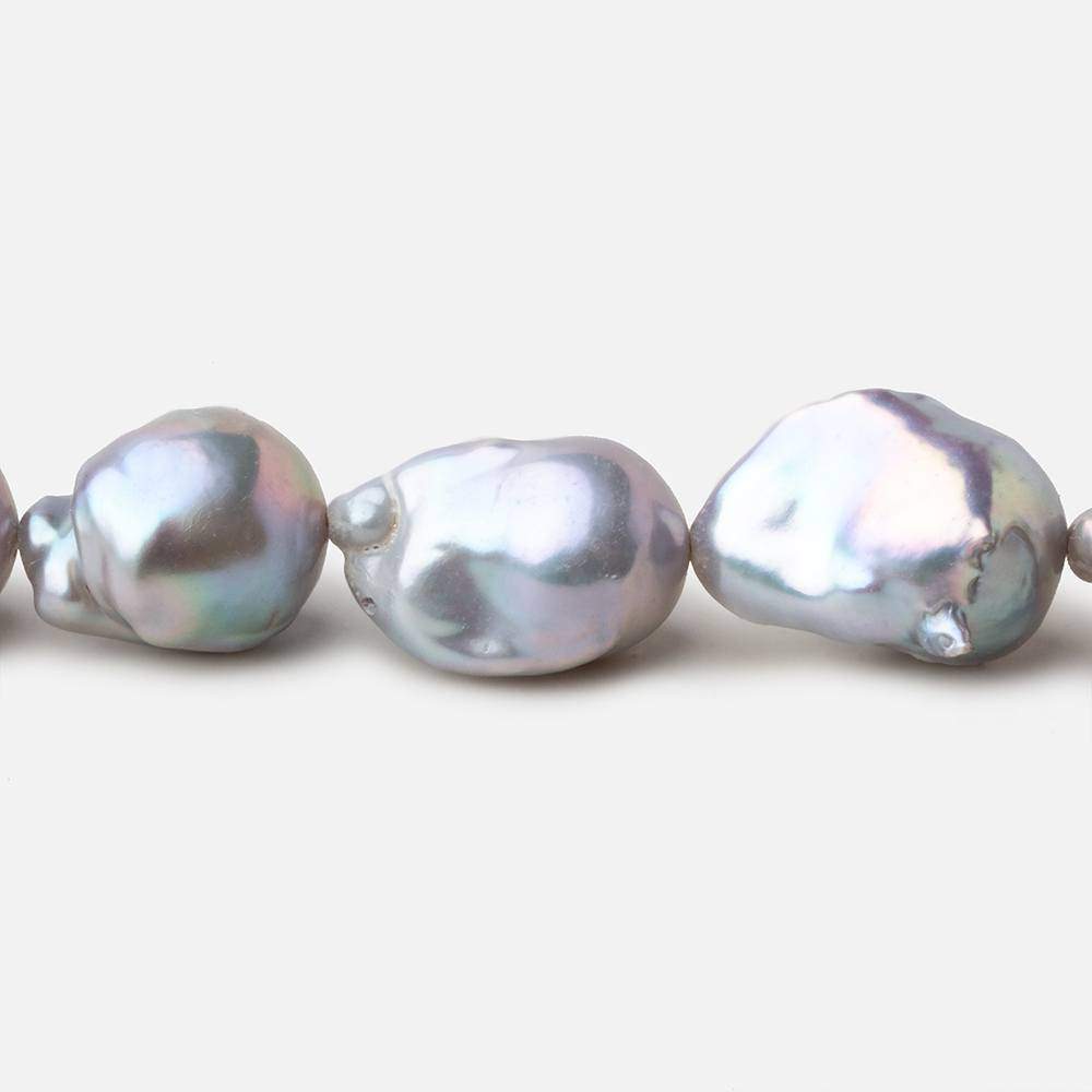12x16-13x21mm Silver Ultra Baroque straight drilled freshwater pearls 16 inch 20 pieces AA (ONLINE ORDER ONLY)