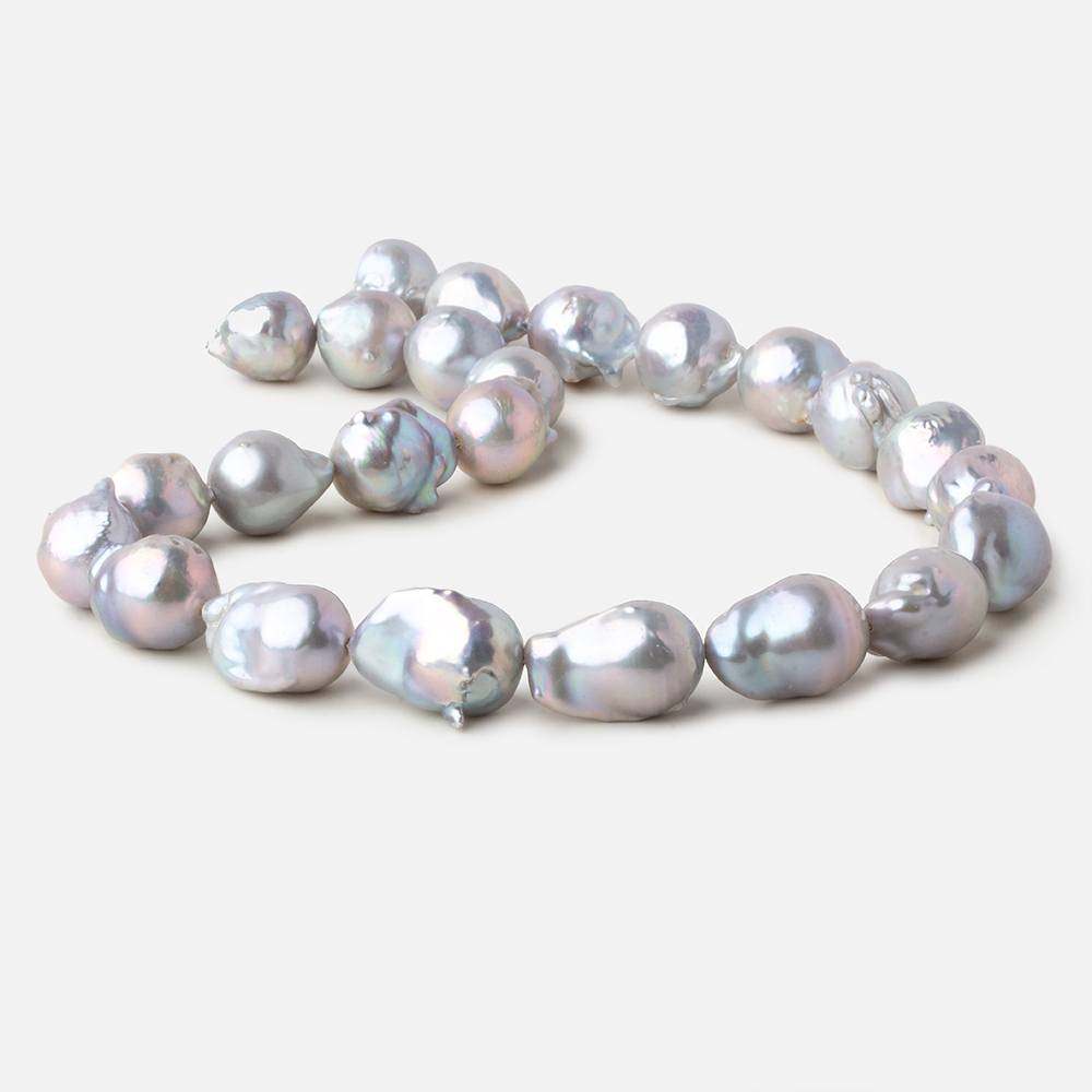 12x16-13x21mm Silver Ultra Baroque straight drilled freshwater pearls 16 inch 20 pieces AA (ONLINE ORDER ONLY)