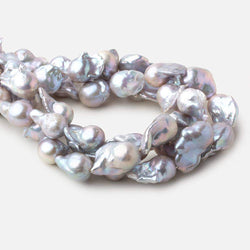 12x16-13x21mm Silver Ultra Baroque straight drilled freshwater pearls 16 inch 20 pieces AA (ONLINE ORDER ONLY)