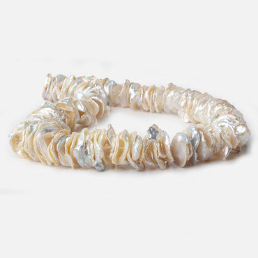 12x16-20x13mm Off White Ultra Keshi Center Drill Freshwater Pearl 16.5 inch 135 pcs (ONLINE ORDER ONLY)