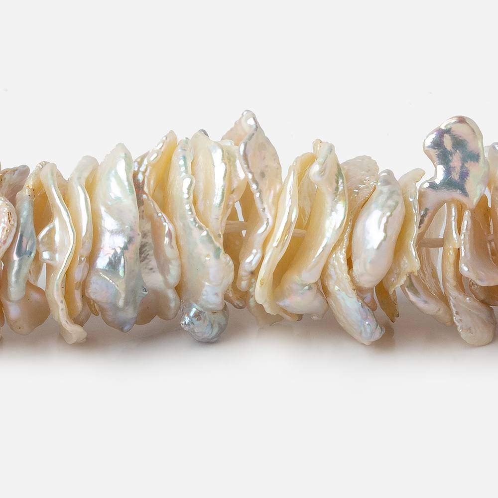 12x16-20x13mm Off White Ultra Keshi Center Drill Freshwater Pearl 16.5 inch 135 pcs (ONLINE ORDER ONLY)