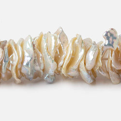 12x16-20x13mm Off White Ultra Keshi Center Drill Freshwater Pearl 16.5 inch 135 pcs (ONLINE ORDER ONLY)