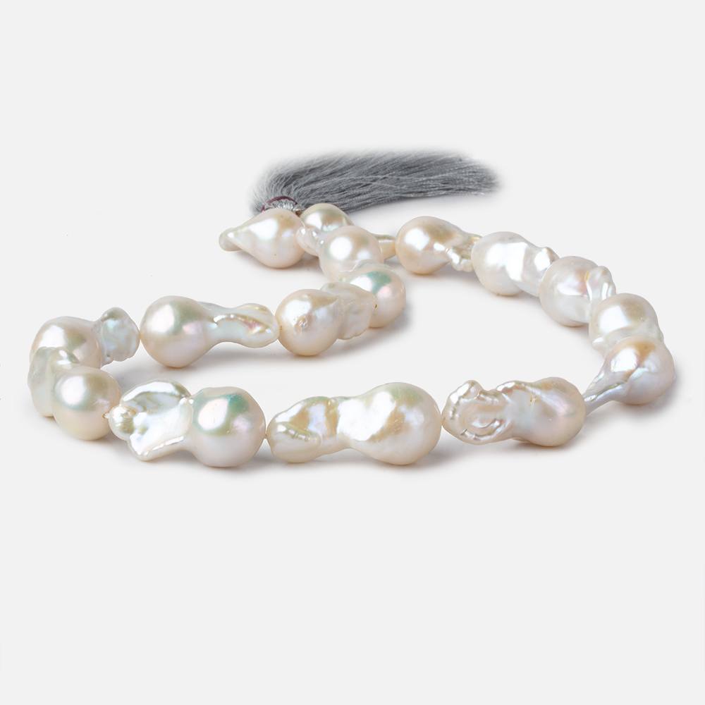 12x17-13x22mm Off White Ultra Baroque Freshwater Pearls 16 inch 17 pieces AA grade (ONLINE ORDER ONLY)
