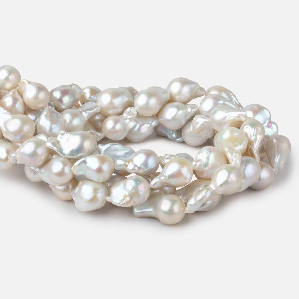 12x17-13x22mm Off White Ultra Baroque Freshwater Pearls 16 inch 17 pieces AA grade (ONLINE ORDER ONLY)