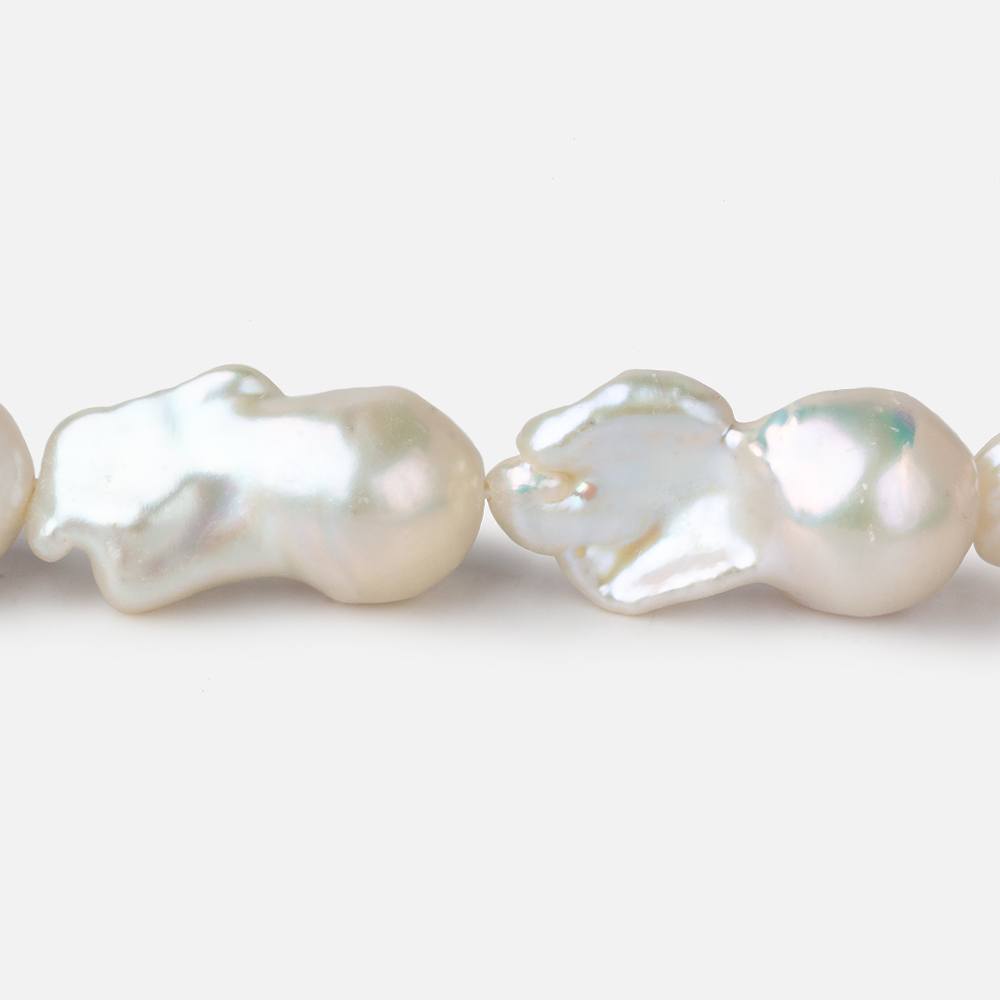 12x17-13x22mm Off White Ultra Baroque Freshwater Pearls 16 inch 17 pieces AA grade (ONLINE ORDER ONLY)