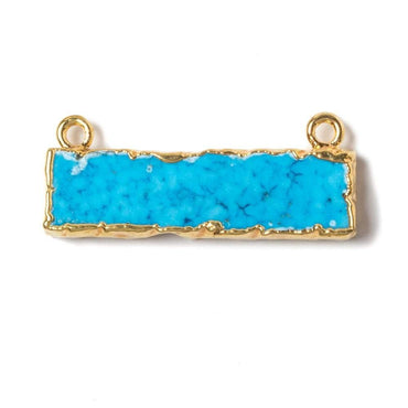 12x29mm Gold Leafed Turquoise Howlite Plain Bar Connector 1 piece (ONLINE ORDER ONLY)