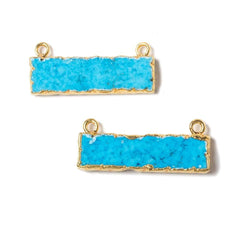 12x29mm Gold Leafed Turquoise Howlite Plain Bar Connector 1 piece (ONLINE ORDER ONLY)