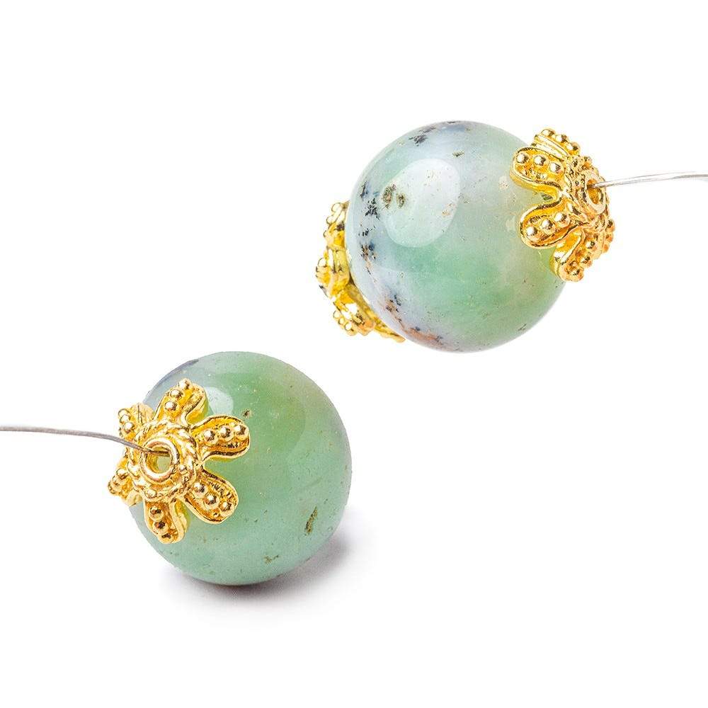 12x5mm 22kt Gold Plated Copper Granulated Bead Cap 8 inch 44 pieces (ONLINE ORDER ONLY)