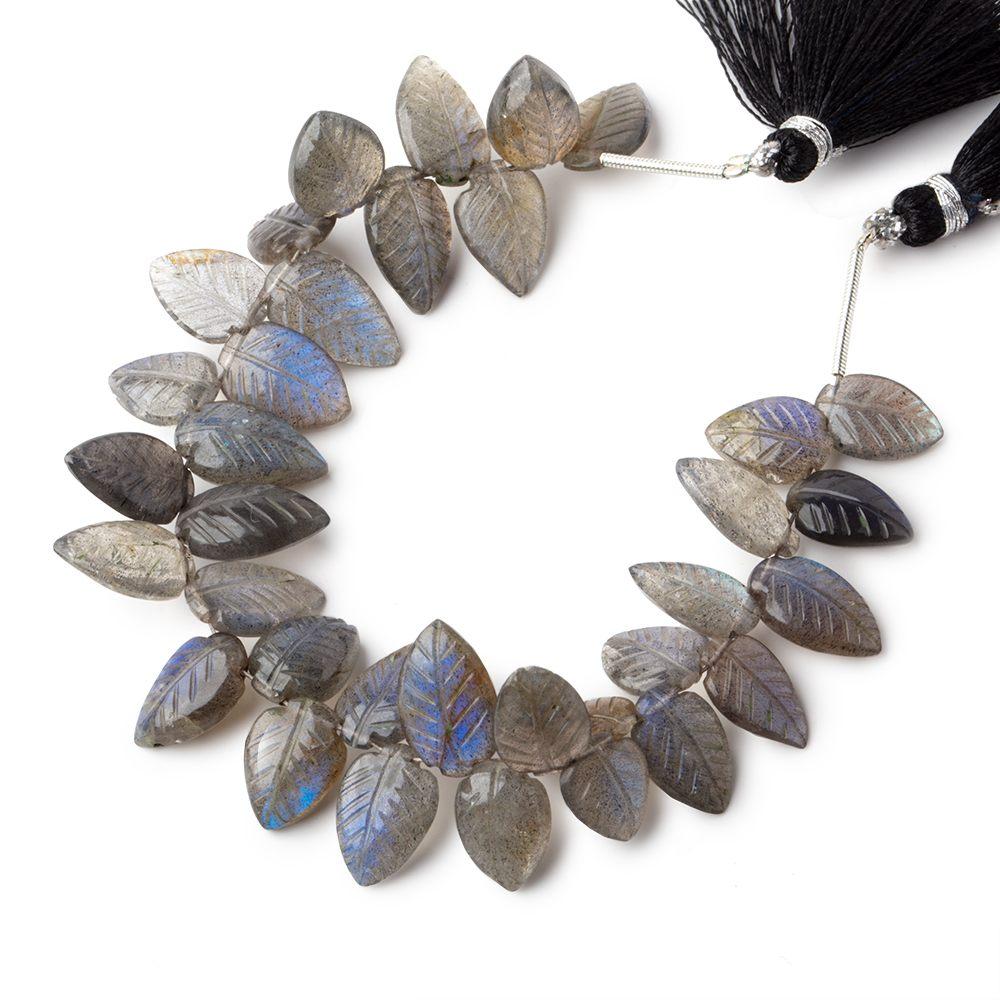 12x6-14x8mm Labradorite hand carved leaf beads 6 inch 35 pieces AAA (ONLINE ORDER ONLY)