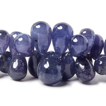 12x6-17x6mm Tanzanite plain tear drop beads 9.5 inch 72 pieces  AA grade (ONLINE ORDER ONLY)