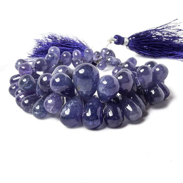 12x6-17x6mm Tanzanite plain tear drop beads 9.5 inch 72 pieces  AA grade (ONLINE ORDER ONLY)