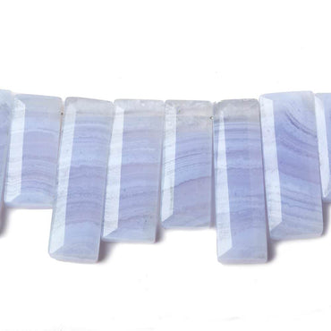12x6-27x7mm Blue Lace Agate Top Drill Bevel Faceted Rectangles 8 inch 26 pcs AA (ONLINE ORDER ONLY)