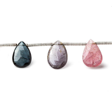 12x7-13x9mm Multi Color Tourmaline Faceted Pear Beads 8 inch 14 pieces (ONLINE ORDER ONLY)