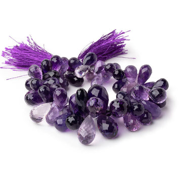 12x7-23x11mm Amethyst Faceted Tear Drop Beads 8 inch 68 pieces AAA (ONLINE ORDER ONLY)
